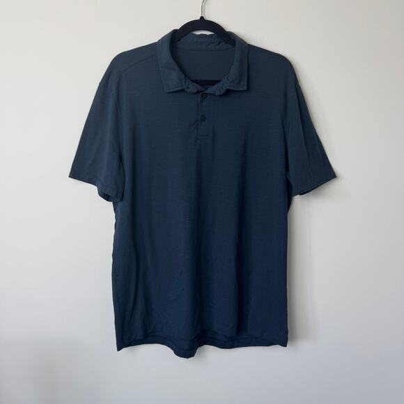 Lululemon Other - Lululemon Men's Navy Blue Polo Shirt Size Large